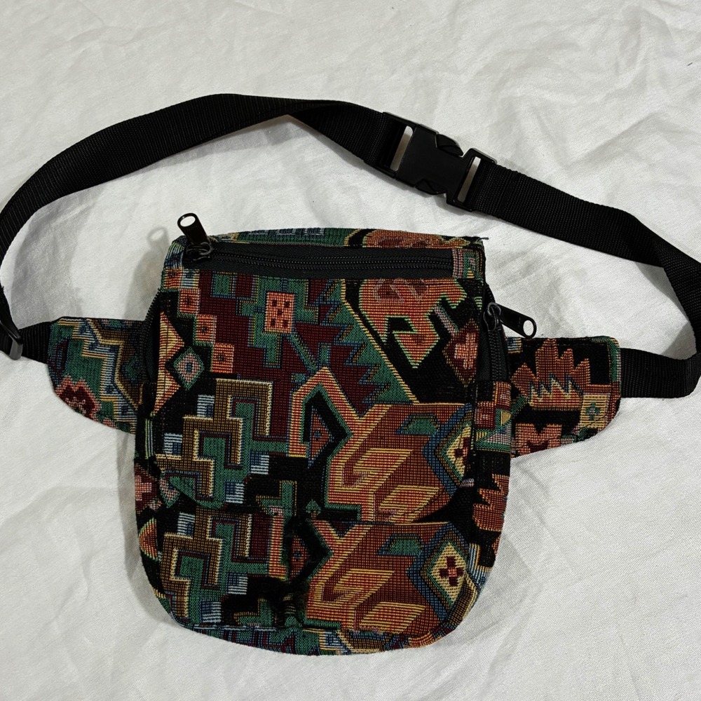 Sacks by Susan Fanny Pack Unisex Small Multicolor Geometric Tapestry Hip Bag